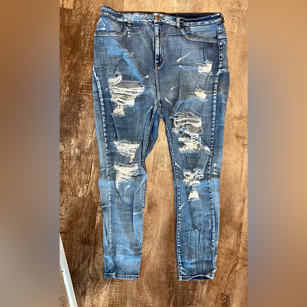 Fashion Nova High Rise Distressed Jeans